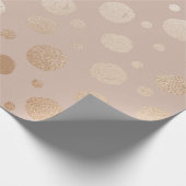 Papier Cadeau motif or rose et points beiges (Coin)