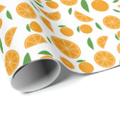 Papier Cadeau Motif orange (Coin rond)