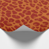 Papier Cadeau Motif orange brûlé d'empreinte de léopard (Coin)