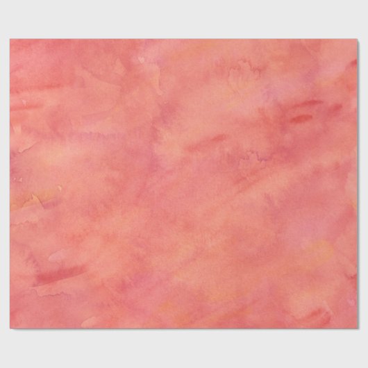 Papier Cadeau Motif orange de texture d'aquarelle de pêche (Plat)