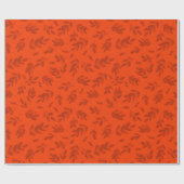 Papier Cadeau Motif orangé et botanique rouge moderne (Plat)