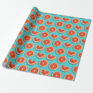 Papier Cadeau Motif orange juteux doux