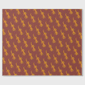 Papier Cadeau Motif Orange Lizard (Plat)