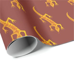 Papier Cadeau Motif Orange Lizard
