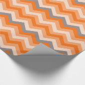 Papier Cadeau Motif orange quotidien de zigzag de Chevron (Coin)