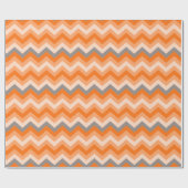 Papier Cadeau Motif orange quotidien de zigzag de Chevron (Plat)