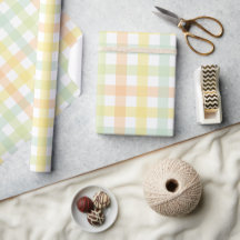 Motif orange vert jaune bleu En vichy