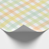 Papier Cadeau Motif orange vert jaune bleu En vichy (Coin)