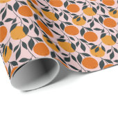 Papier Cadeau Motif orange vibrant (Coin rond)