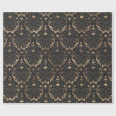 Papier Cadeau Motif oriental - cuir et or noirs (Plat)