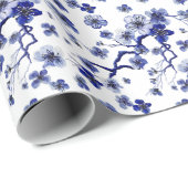 Papier Cadeau Motif oriental de branche de Sakura (Coin rond)