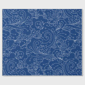 Papier Cadeau Motif oriental des vagues abstraites (Plat)