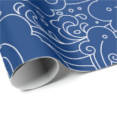 Papier Cadeau Motif oriental des vagues abstraites (Coin rond)