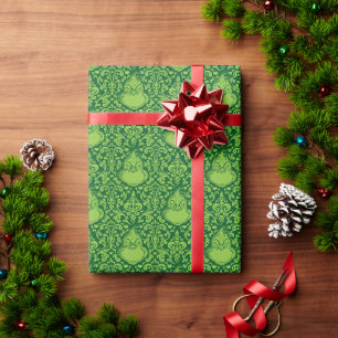 Papier Cadeau Motif Orné de Grinch Vert