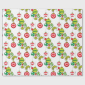 Papier Cadeau Motif ornemental Grinch (Plat)