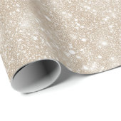 Papier Cadeau Motif Pailleté Crème Beige Neutre Tendance (Coin rond)