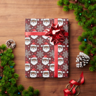 Papier Cadeau Motif pain d'épices Saint-Nicolas noir croquis vin