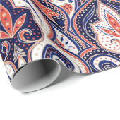 Papier Cadeau Motif paisley indien sans soudure. arabesque perse (Coin rond)