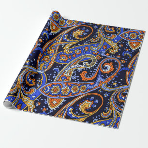 Papier Cadeau Motif Paisley Vintage, Dessin Floral Persan