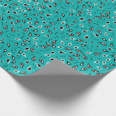 Papier Cadeau Motif Paisleys noir et Turquoise (Coin)