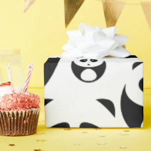 Papier Cadeau Motif Panda noir et blanc Kawaii
