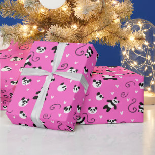 Papier Cadeau Motif Panda Rose mignon