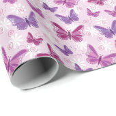 Papier Cadeau motif papillon 2 (Coin rond)