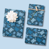 Papier Cadeau Motif papillon bleu