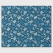 Papier Cadeau Motif papillon bleu (Plat)