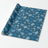 Papier Cadeau Motif papillon bleu (Déroulé)
