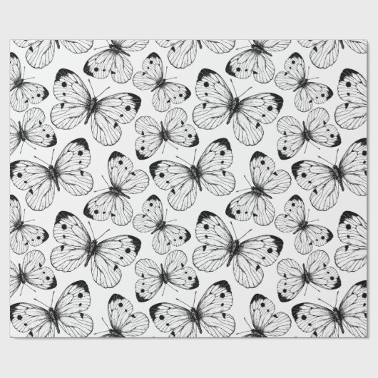 Papier Cadeau Motif papillon de choux (Plat)