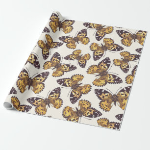 Papier Cadeau Motif papillon de femme peinte