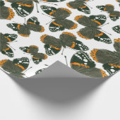 Papier Cadeau motif papillon de l'amiral rouge (Coin)