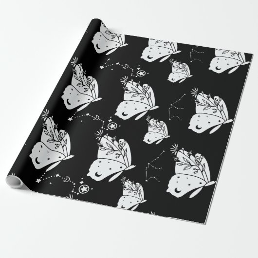 Papier Cadeau Motif papillon Luna Moth (Déroulé)