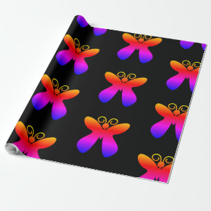 Papier Cadeau Motif papillon multicolore
