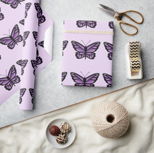 Papier Cadeau Motif papillon pourpre (Artisanat)