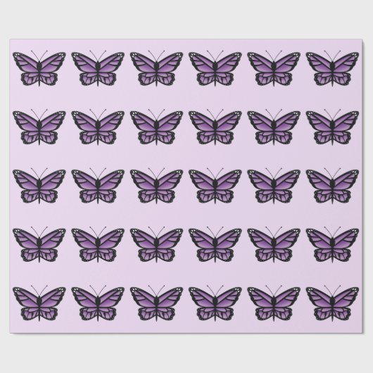 Papier Cadeau Motif papillon pourpre (Plat)