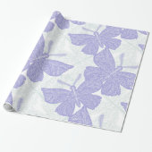 Papier Cadeau Motif papillon pourpre (Déroulé)