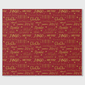 Papier Cadeau Motif "Parties scintillant" or de salle de bal | C (Plat)