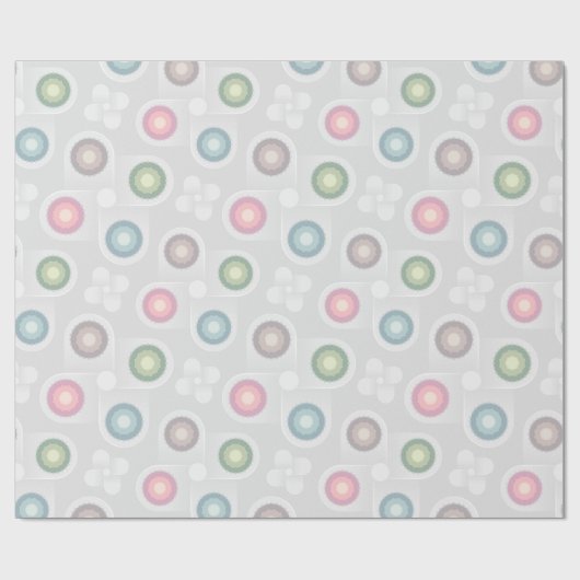 Papier Cadeau Motif Pastel Circle (Plat)
