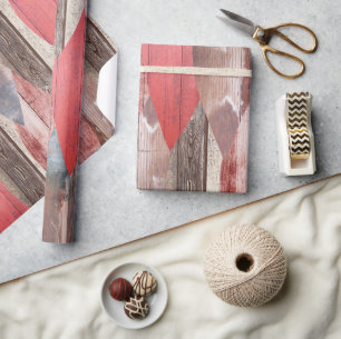 Papier Cadeau Motif pastel de feuille rouge texture bois de gran