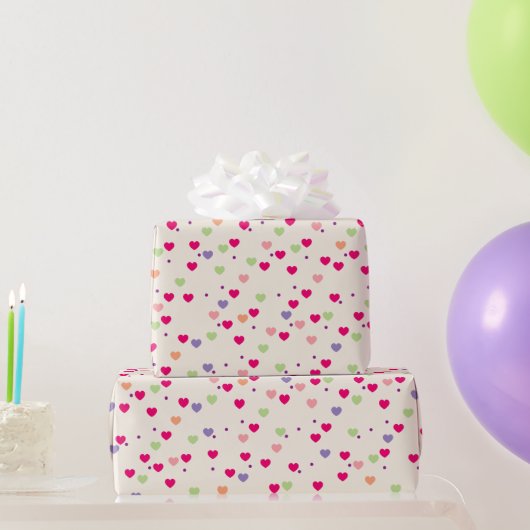 Papier Cadeau Motif Pastel Hearts (Cadeaux de fête)
