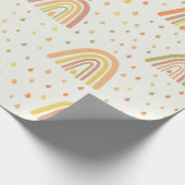 Papier Cadeau Motif Pastel Orange and Yellow Boho Rainbows (Coin)