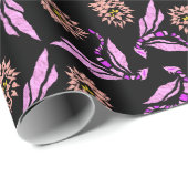 Papier Cadeau Motif Pastel Purple Dragon (Coin rond)