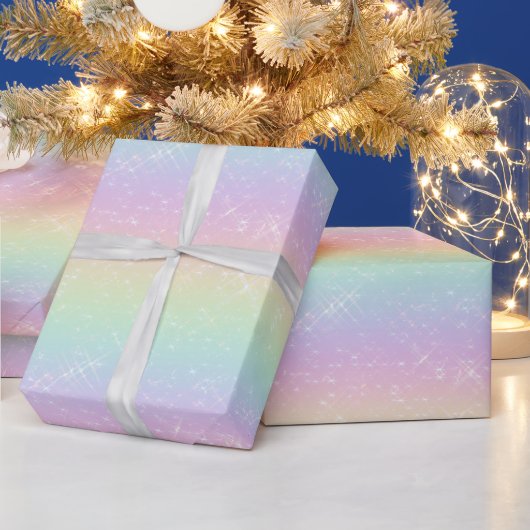 Papier Cadeau Motif Pastel Rainbow Sparkles (Vacances)