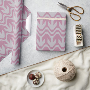 Papier Cadeau Motif Pastel violet et bleu double vague
