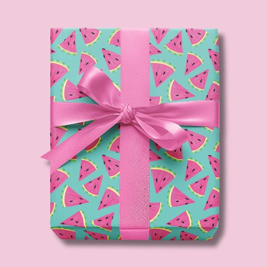 Papier Cadeau Motif Pastèque d'Été