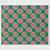 Papier Cadeau Motif pastèque rose et vert aquarelle (Plat)
