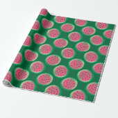 Papier Cadeau Motif pastèque rose et vert aquarelle (Déroulé)