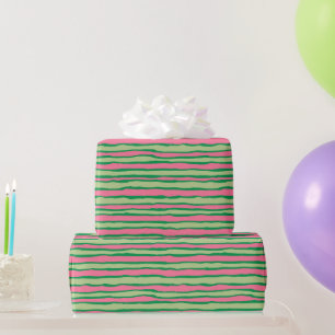 Papier Cadeau Motif Pastèque Rose et Vert Aquarelle